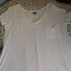 Aerie white pocket tee size large